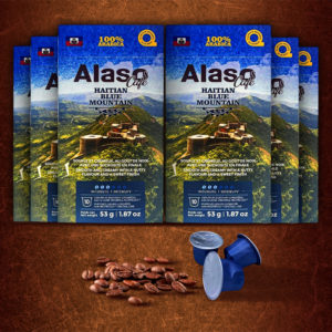 Haitian Blue Mountain Coffee 10 Capsules Pods 100% Arabica Nutty Flavor pack of (6)